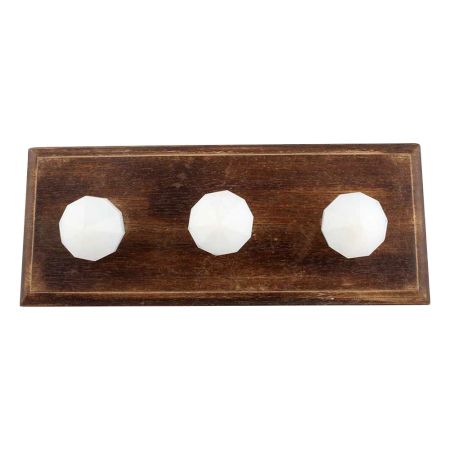 Milky Glass Top Wooden Hooks
